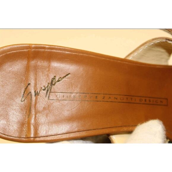 Vicini Giuseppe Zanotti NEW Italy Made Womens 8 B 38 Leather Heeled Thongs Shoes - Picture 7 of 14